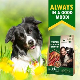Triple Flavor Dog Rawhide Treats Duck Chicken Human Grade Meat Natural Organic Pet Dried Snacks Grain Free Long Lasting Chews for Large Small Dog