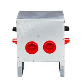 Automatic Chicken Feeder Rodent Proof, 4 Ports Large Capacity Metal Poultry Feeder With Handles And Lid, Galvanized Chicken Feeder For Hen Coop (Option: defaulttitle)