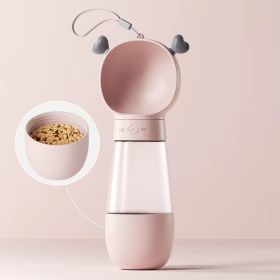 Dog Water Bottle; Portable Outdoor Pet Drink Water Bottle; Pet Supplies (Color: Cute Ears / White, Capacity: Water Bottle & Food Container 350ml+200ml)